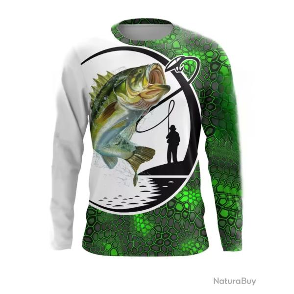T-Shirt Streetwear Manche Longue Impression 3D Motif P�CHE ref/901