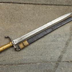 Ba&iuml;onnette allemande mod&egrave;le 1871 ( Sg 71 ) pour Mauser avec fourreau