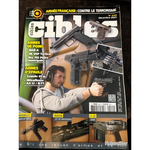 revue tir CIBLES no 549 de 2015 Ruger .22 LR silencieuse, AA52 / N F1...
