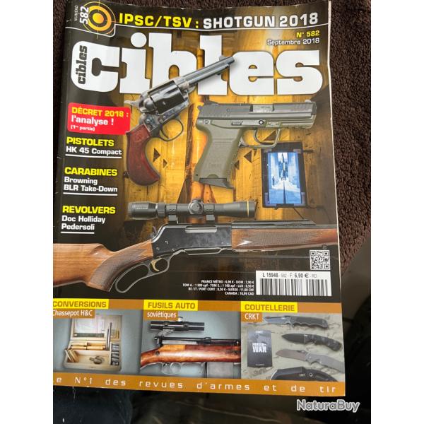 revue tir CIBLES no 582 de 2018 Browning BLR take-down, HK 45 Compact