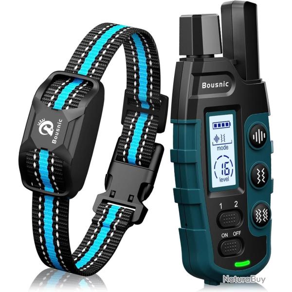 Collier de Dressage Chien Port�e 3000m  �cran LCD 3 Modes BIP Vibration Double Vibration Etanche