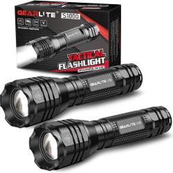 Lampe Torche Led Lot de 2 &Eacute;tanche Puissante 2000 Lumens Zoomable 5 Mode P&ecirc;che Camping Randonn&eacute;e