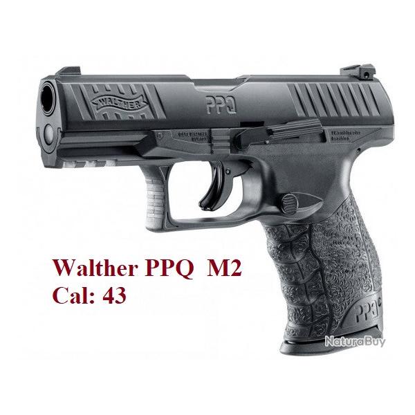 Pistolet  Walther PPQ  M2 T4E Cal 43  noir