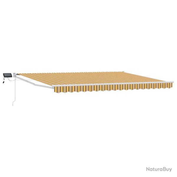 Store r�tractable manuel avec LEDs Jaune et Gris 4,5 � 3 m