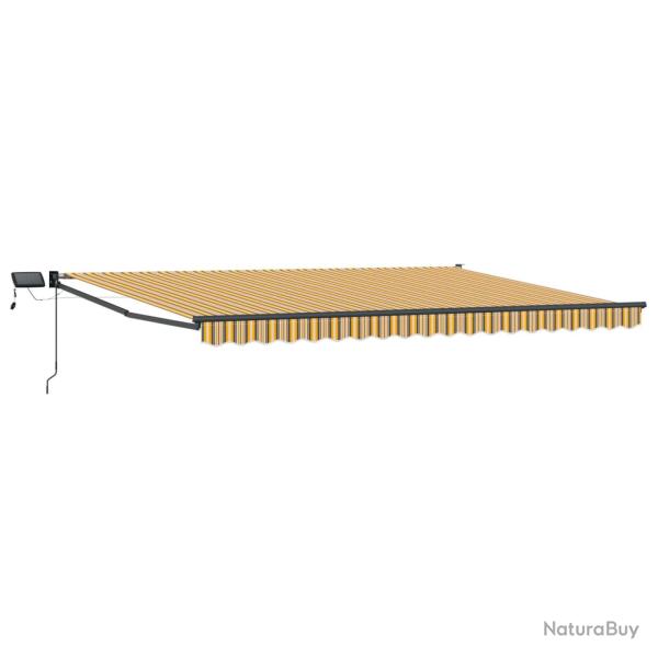 Store r�tractable manuel avec LEDs Jaune et Gris 4,5 � 3 m