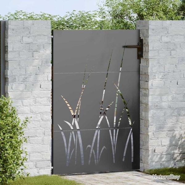 Porte de Jardin Noir 85 x 125 cm Acier peint par poudre