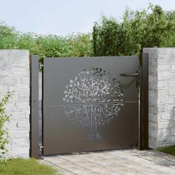Porte de Jardin Noir 110 x 105 cm Acier peint par poudre