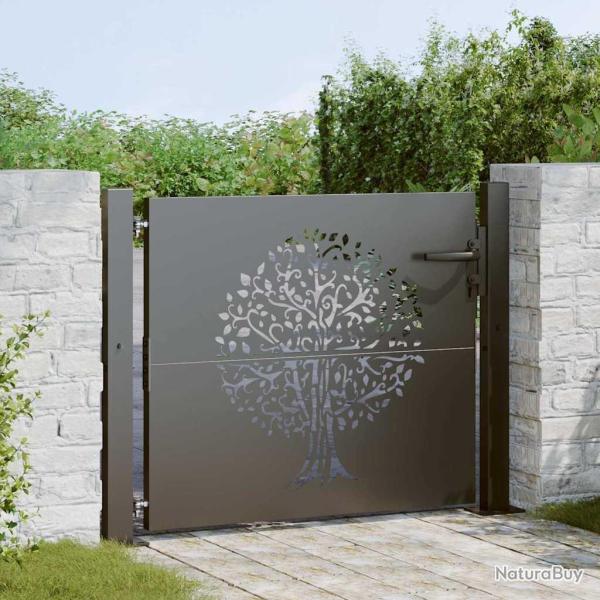 Porte de Jardin Noir 110 x 105 cm Acier peint par poudre