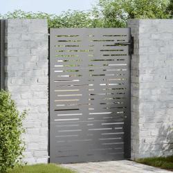 Porte de Jardin Noir 85 x 150 cm Acier peint par poudre