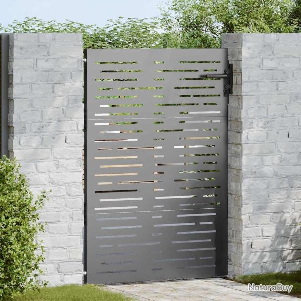 Porte de Jardin Noir 85 x 150 cm Acier peint par poudre