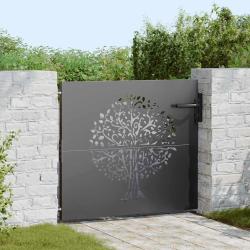 Porte de Jardin Noir 85 x 100 cm Acier peint par poudre