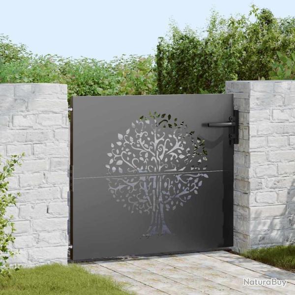 Porte de Jardin Noir 85 x 100 cm Acier peint par poudre