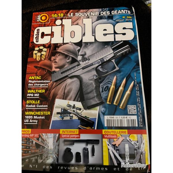 Revue tir CIBLES no 586 de 2019 Walther PPQ M2, Winchester 1895 Musket