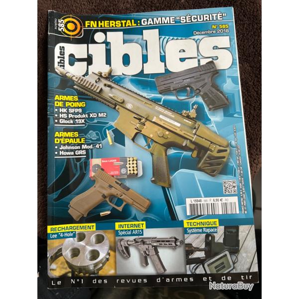 revue tir CIBLES no 585 de 2018 FN Herstal, Glock 19X, Howa GRS, AR15...