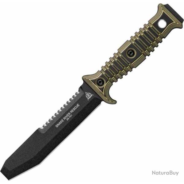 Couteau TOPS Knives Snake River Rescue Lame Acier N690Co Black Manche G10 Etui Kydex USA TPSNRR01