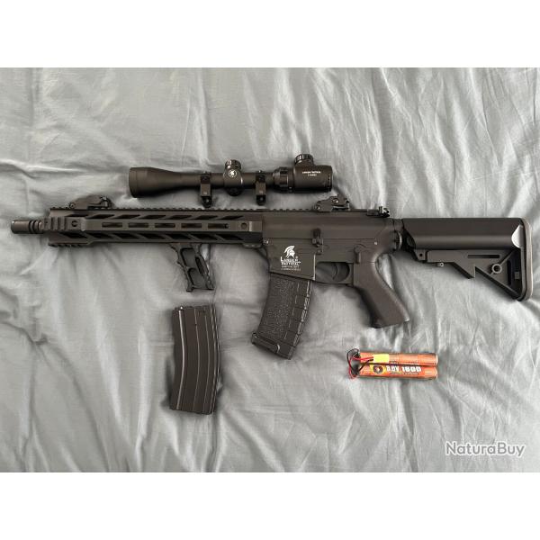 M4 Lancer Tactical DMR UPGRAD�E (1.4J) + lunette 3-9x40 + accessoires