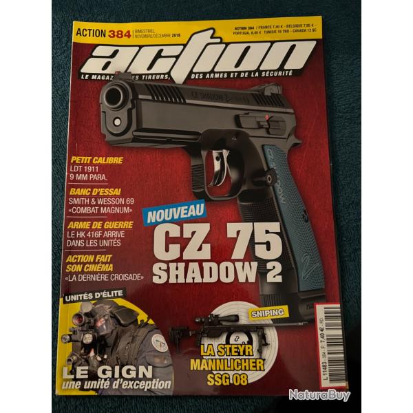 revue tir ACTION no 384 de 2018 CZ 75 Shadow 2, HK 416F...
