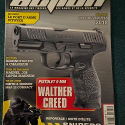 revue tir ACTION no 381 de 2018 Walther Creed 9 mm, Remington 870