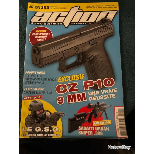 revue tir ACTION no 383 de 2018 CZ P10, Sabatti Urban .308 sniper