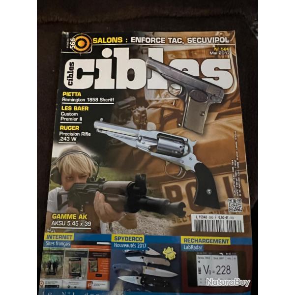 Revue tir CIBLES no 566 de 2017 Pietta Remington 1858 Sheriff, Ruger Precision