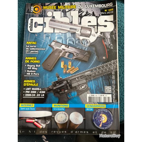 Revue tir CIBLES no 588 de 2019 Taurus Raging Bull ..44 Mag, LMT MARS-L...
