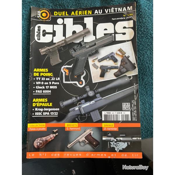revue tir CIBLES num�ro 548 de 2015 Glock 17 MOS, FAS 6004, Vietnam...
