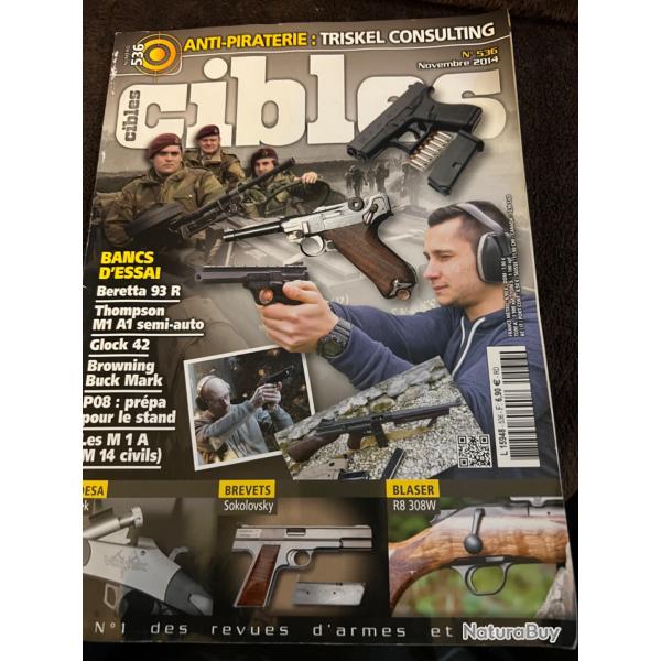 revue tir CIBLES num�ro 536 de 2014 Beretta 93, Glock 42...
