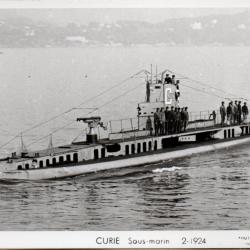 Carte postale sous-marin Curie 2-1924 -N&deg;1475