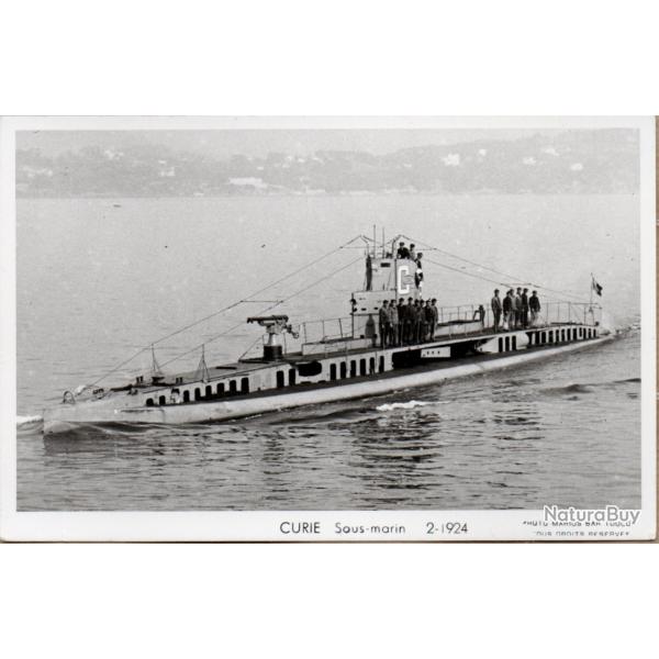 Carte postale sous-marin Curie 2-1924 -N�1475