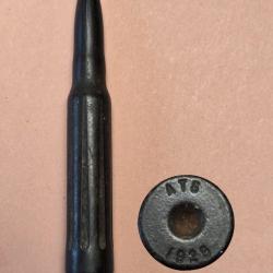 Une rare cartouche francaise  de 7,5 x 58 de manipulation acier ATE 1929