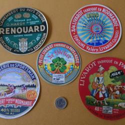 LOT 5 &Eacute;TIQUETTES CAMEMBERT ANCIENNES