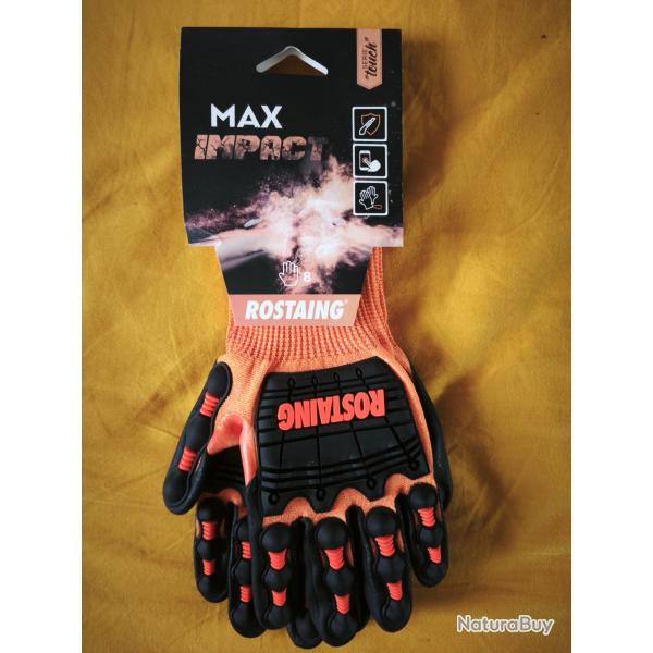ROSTAING Max Impact  Gants techniques Anti-choc et Tactile - T8 - NEUF