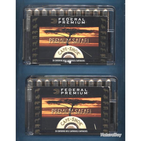 458 W Mag ..2 boites  FEDERAL PREMIUM SAFARI,Trophy Bonded Bear Claw (Modern) 500 gns ( 32,4 gram.)
