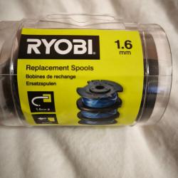 RYOBI 3 Bobines de rechange RAC125 - Fil 1.6mm - NEUVES