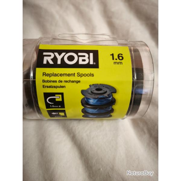 RYOBI 3 Bobines de rechange RAC125 - Fil 1.6mm - NEUVES