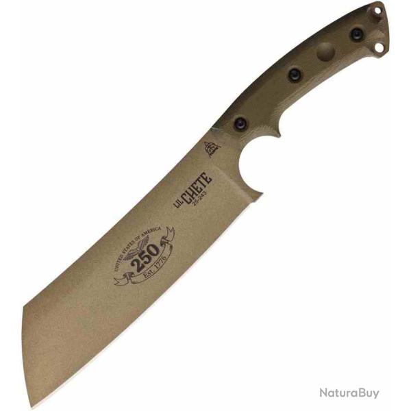 Couteau Bushcraft TOPS Knives Lil Chete 250th Lame Acier 1095HC Manche Micarta Etui USA TPLLCH250