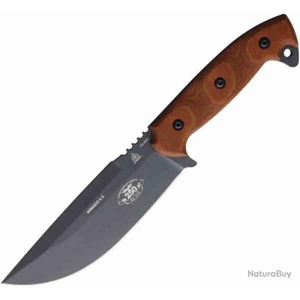 Couteau Survie Bushcraft TOPS Armado 6.5 250th Lame Acier 1095HC Manche Micarta USA Etui TPARM250