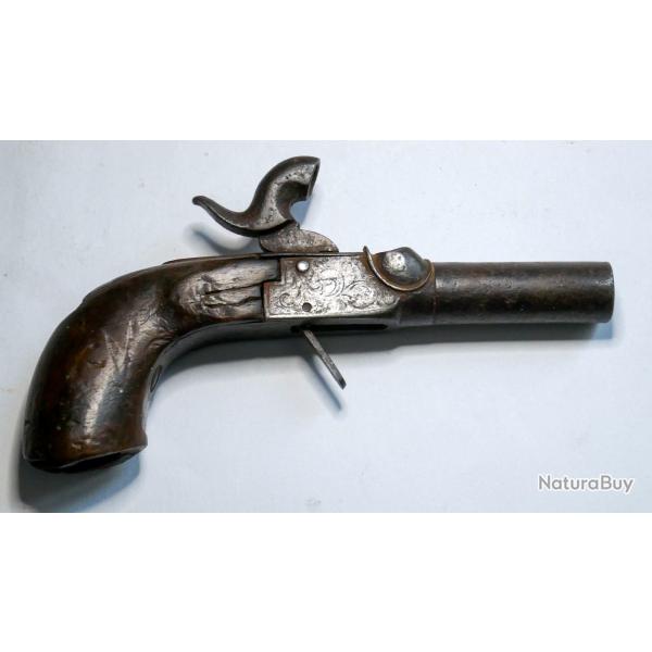 Pistol de collection XIX�me si�cle dit � coffre - � restaurer, authentique non fonctionnel en l'�tat