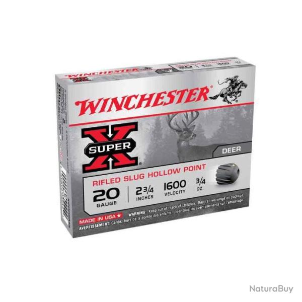 Munitions WINCHESTER SUPER X slug Cal.20/70 21g par 5