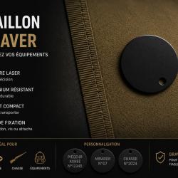 M&Eacute;DAILLON &Agrave; GRAVER - ALUMINIUM NOIR MAT