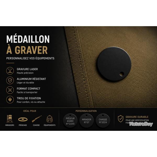 M�DAILLON � GRAVER - ALUMINIUM NOIR MAT
