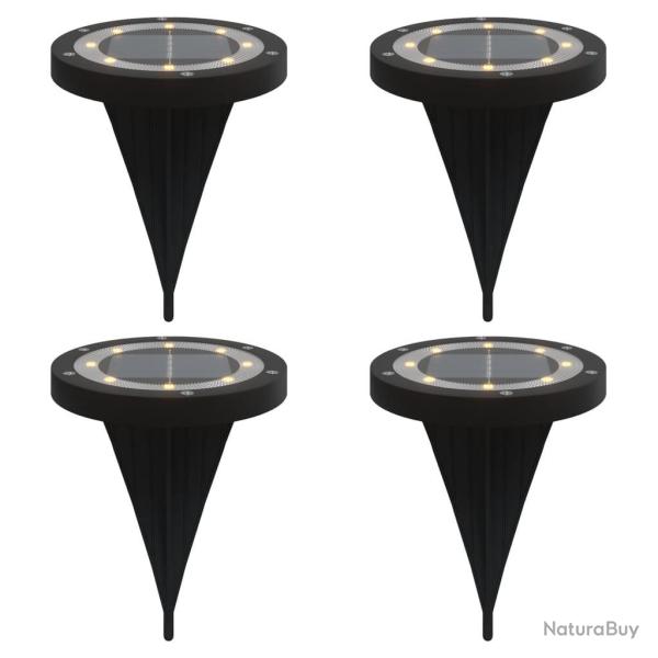 Lot de 4 lampes solaires de jardin �clairage ext�rieur pratique 11 x 13 cm en PS noir 02_0056673