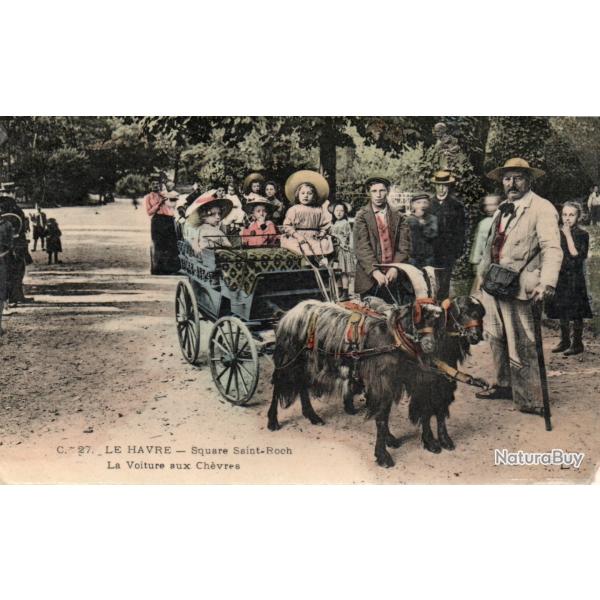 Carte Postale Ancienne Le Havre Square Saint-Roch La Voiture aux Ch�vres -N�8152