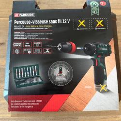 Perceuse visseuse sans fil 12v parkside 1 euro sans prix de r&eacute;serve