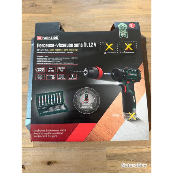Perceuse visseuse sans fil 12v parkside 1 euro sans prix de r�serve