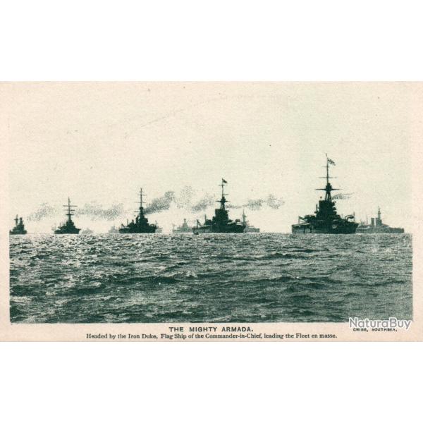 Carte postale "The Mighty Armada" avec des navires de guerre -N�8156