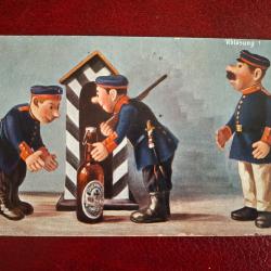 Rare carte postale bi&egrave;re Schultheis circul&eacute;e Mulhouse Saint Di&eacute; 1913