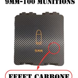 bo&icirc;te munitions 9mmx100 effet carbone