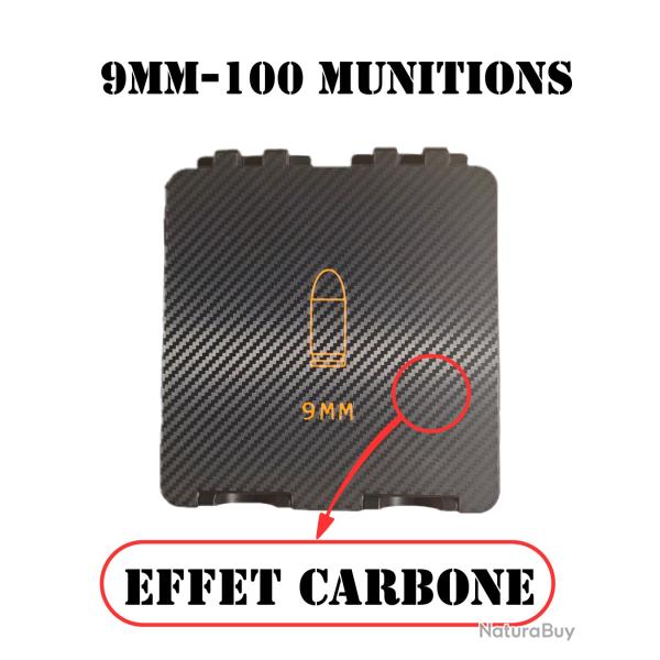 bo�te munitions 9mmx100 effet carbone