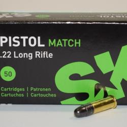 boite 500 cartouches cal 22lr SK Pistol Match 40 grains